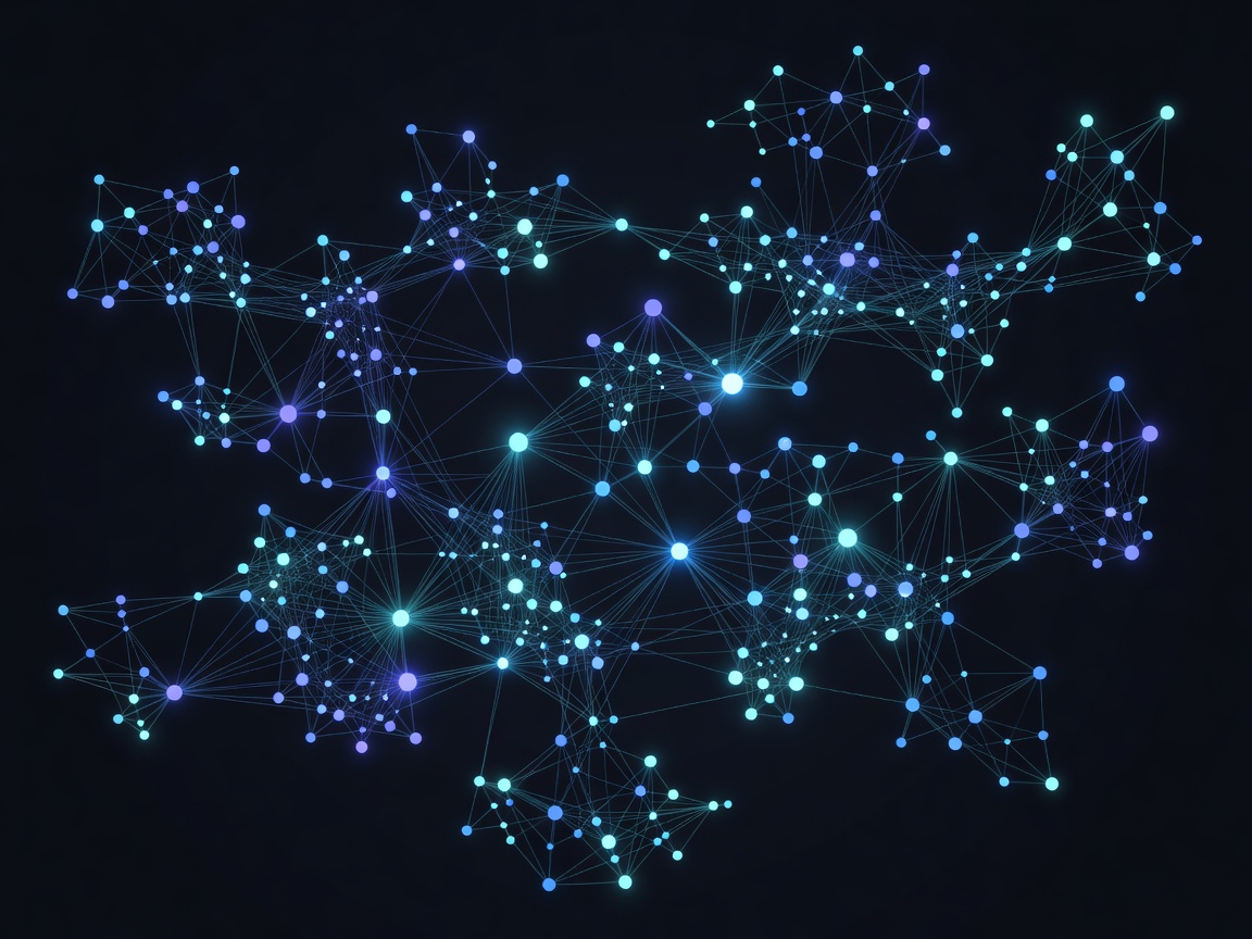 Interconnected nodes representing strategic market brainstorming and knowledge graph discovery